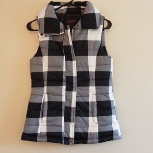 Arizona Black and white checkered puffer vest
